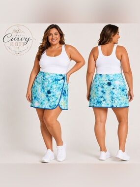 LIVI Lane Bryant Active Skort Watercolor Print Size 18/20 Athletic Tennis Golf